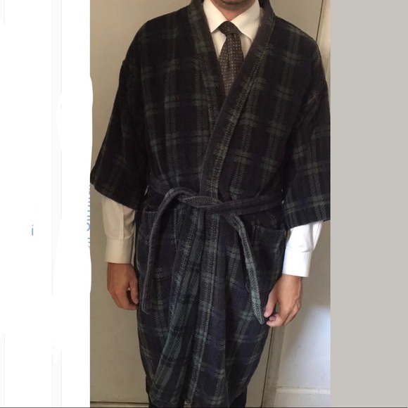 Dior Other - Christian Dior Green/Navy Plaid Warm Robe M/L